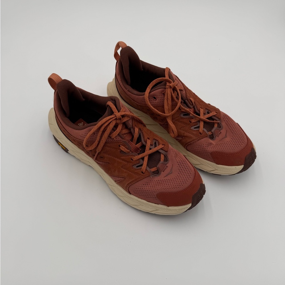 Hoka Brown Athletic Shoes with Suede Upper